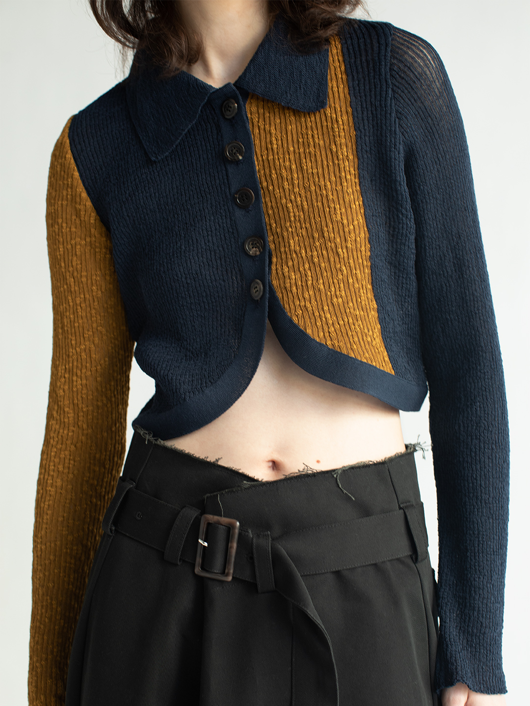 Intarsia Knitted Polo
