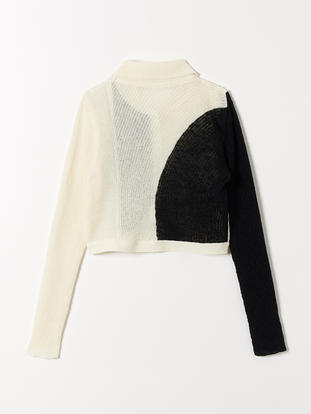 Intarsia Knitted Polo 詳細画像 White 2