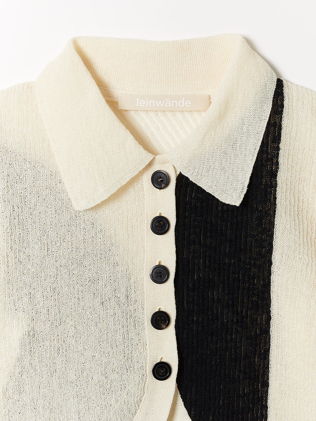 Intarsia Knitted Polo 詳細画像 White 3
