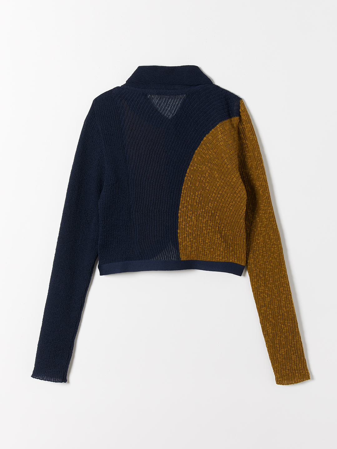Intarsia Knitted Polo 詳細画像 Navy 2