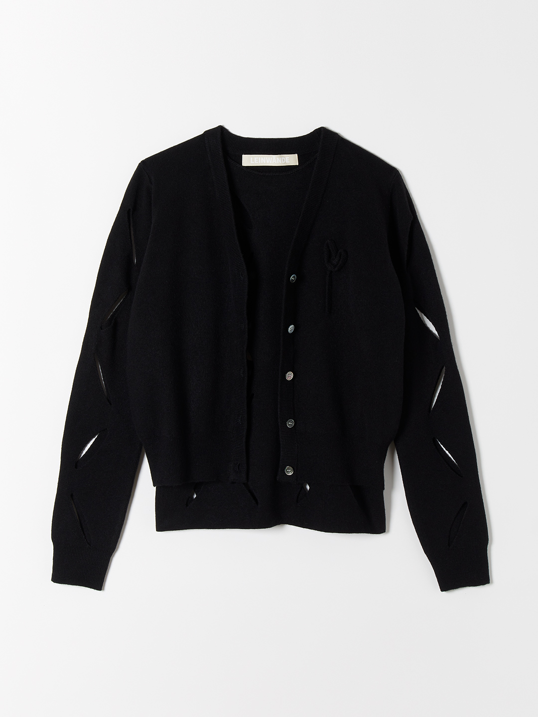 Flower Knitted Cardigan 詳細画像 Black 3