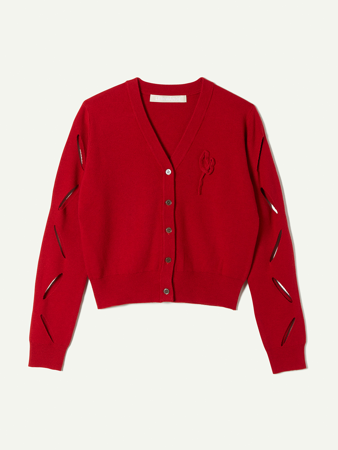Flower Knitted Cardigan 詳細画像 Red 4