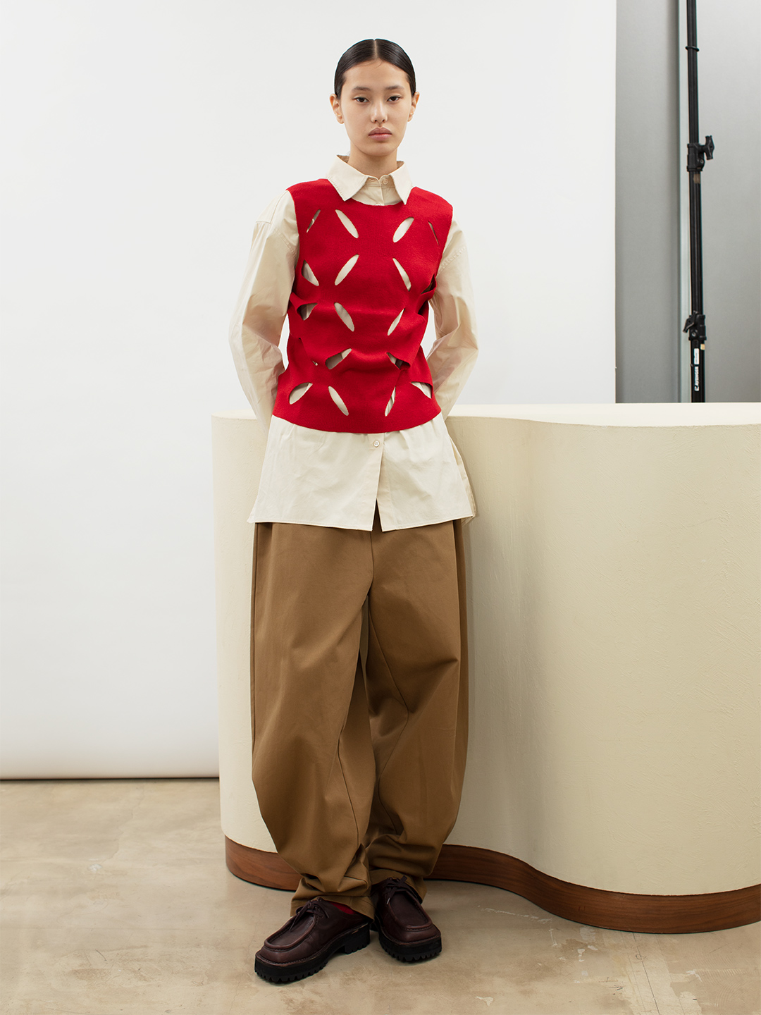 Flower Knitted Top 詳細画像 Red 2