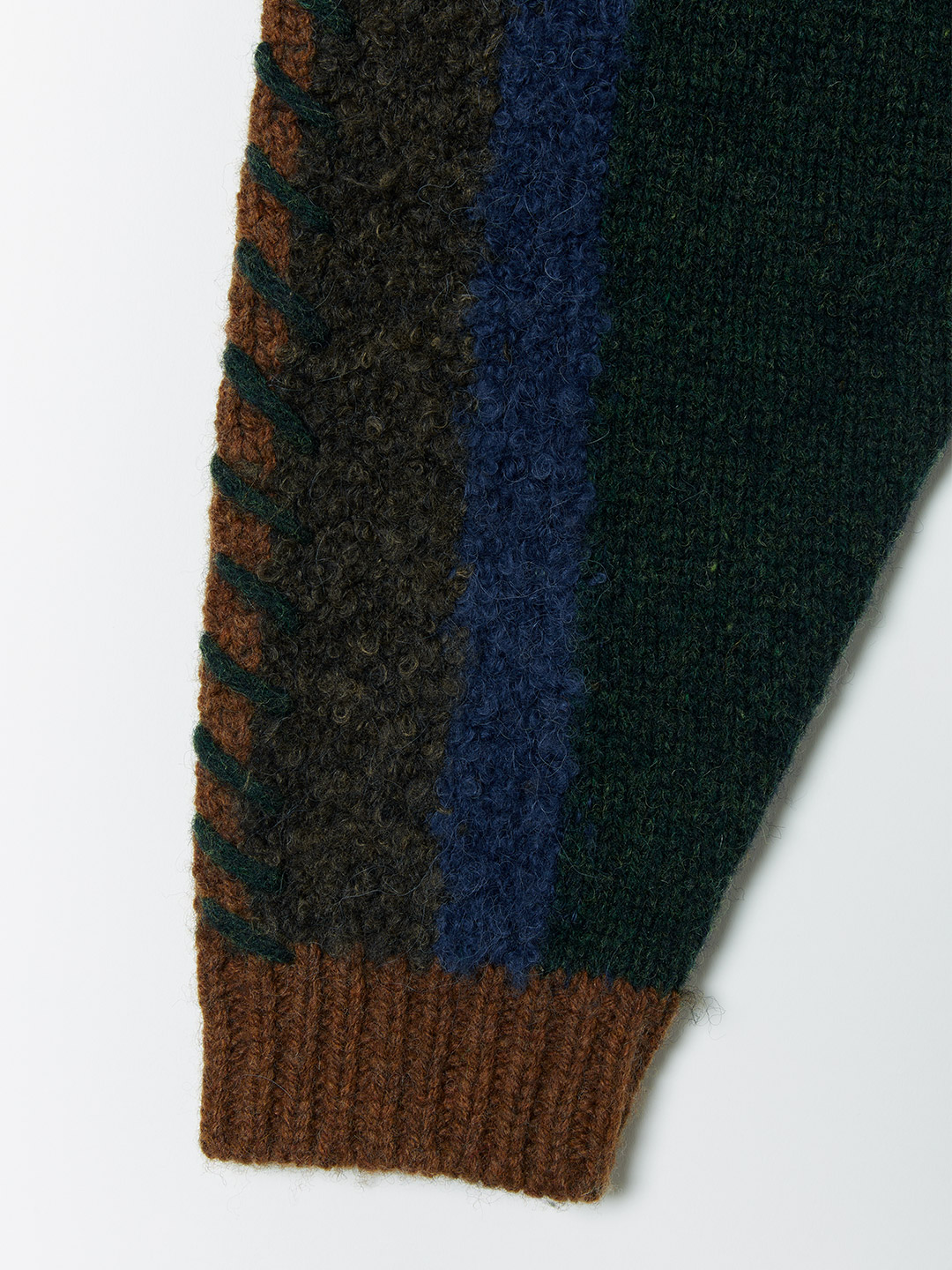 Intarsia Patchwork Cardigan 詳細画像 Brown 4