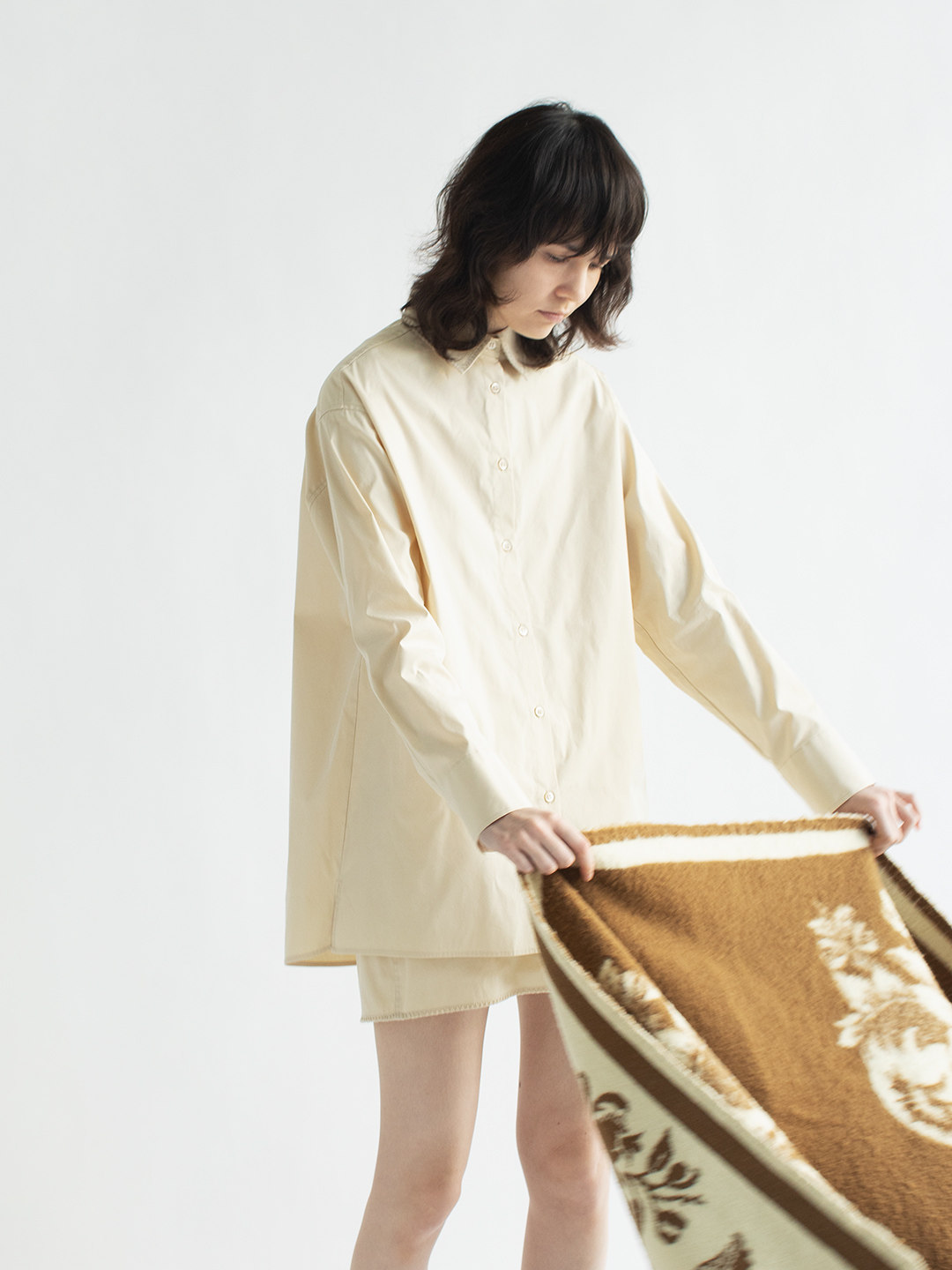 Embroidery Long Sleeve Shirts 詳細画像 Ivory 1