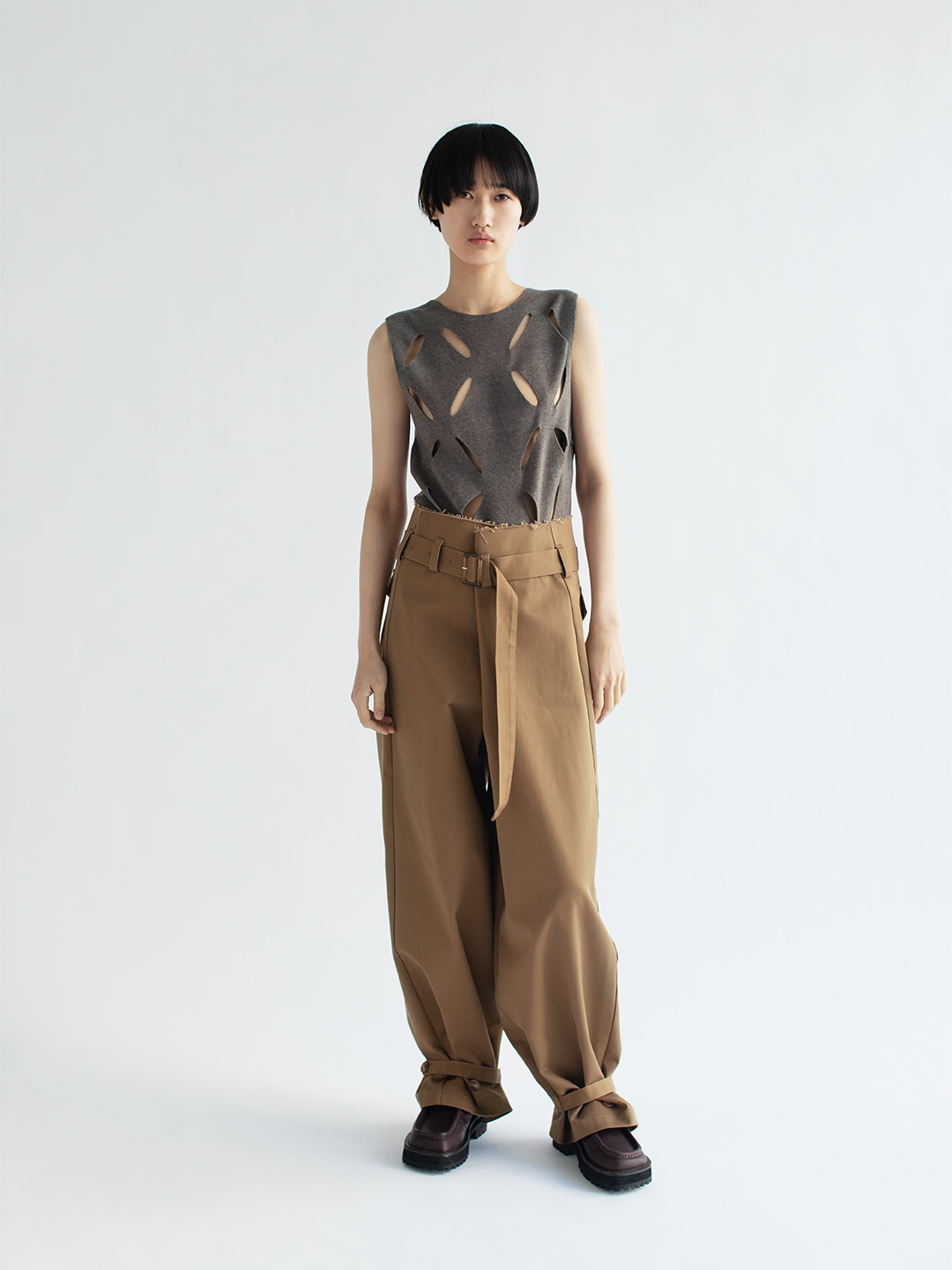 Fold Straight Trousers 詳細画像 Camel 1