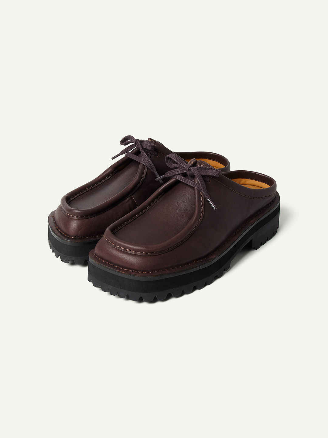 美品　leinwande ラインヴァンド　Lace Up Clogs ローファー Lace Up Clogs/Brown | leinwände | ラインヴァンドの公式オンラインストア
