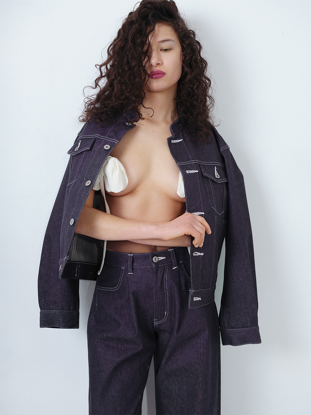 Stand Collar Denim Jacket