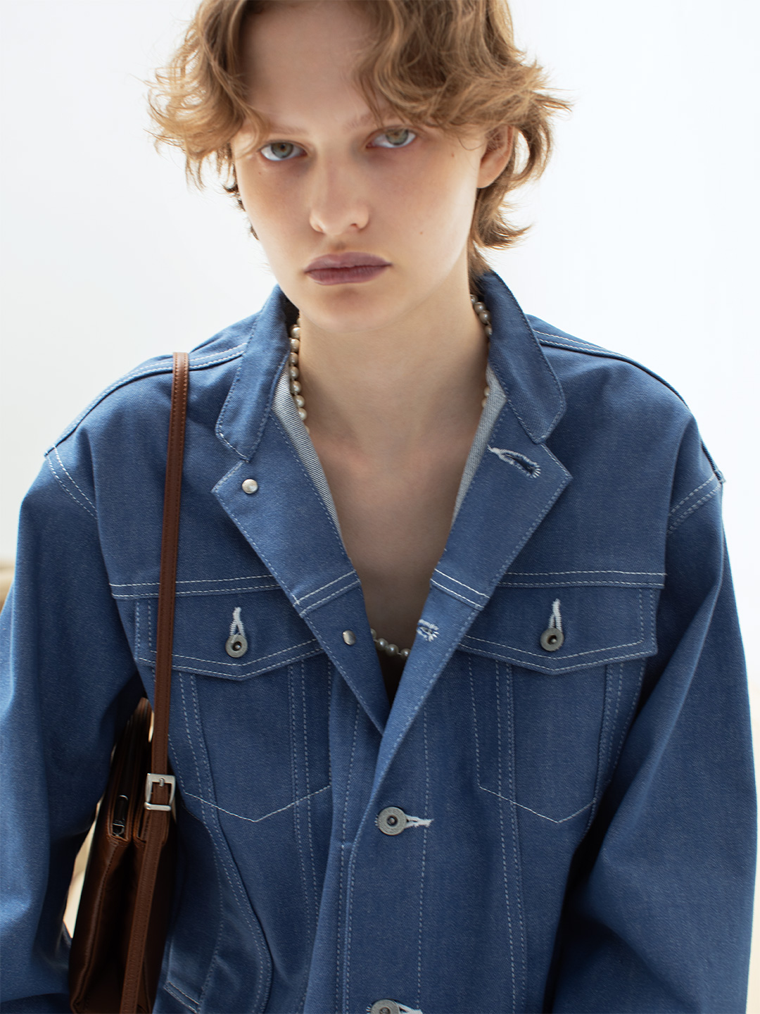 Stand Collar Denim Jacket