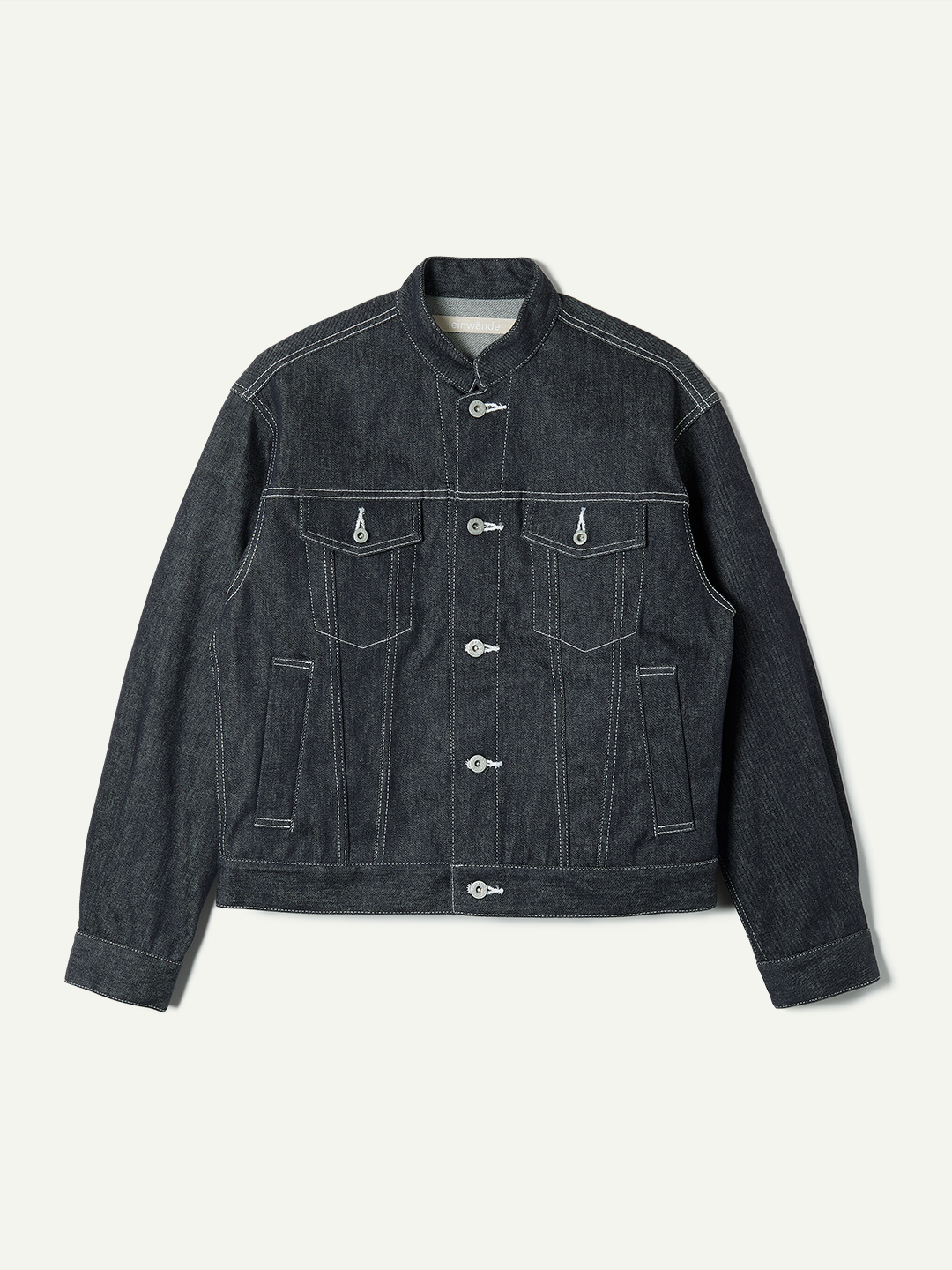 Stand Collar Denim Jacket 詳細画像 Black 1