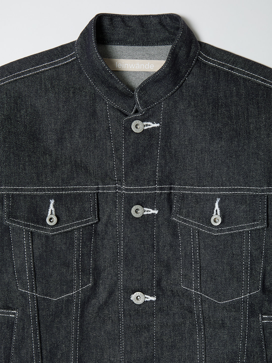 Stand Collar Denim Jacket 詳細画像 Black 3