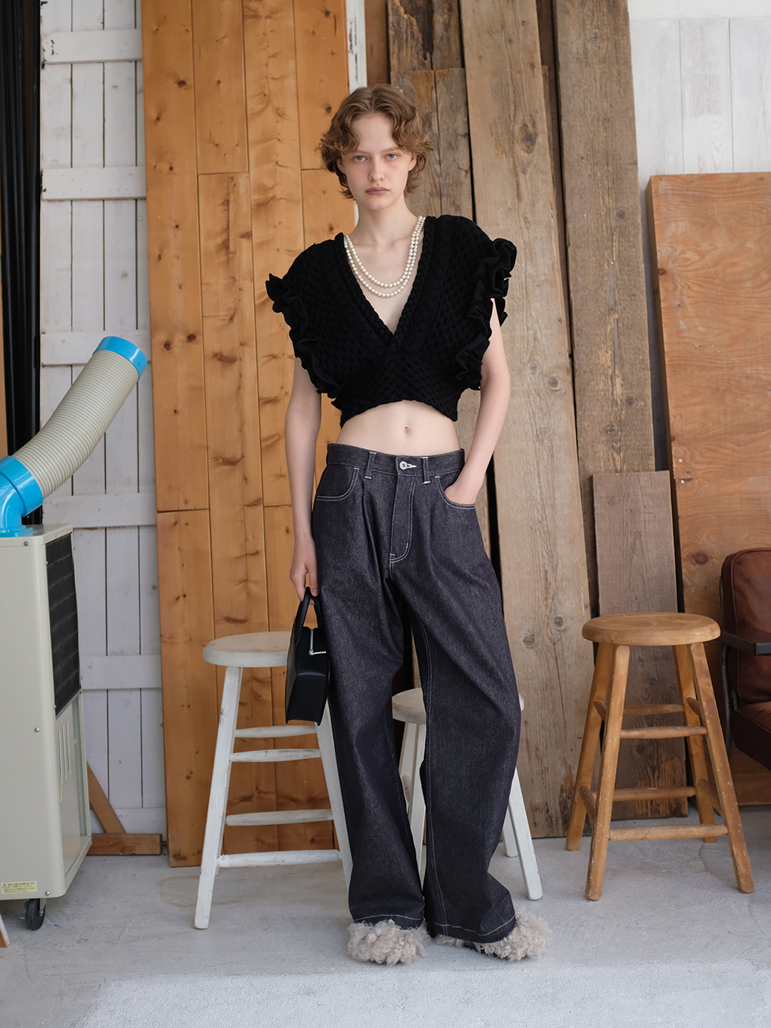 Braids&Frill Top 詳細画像 Black 1