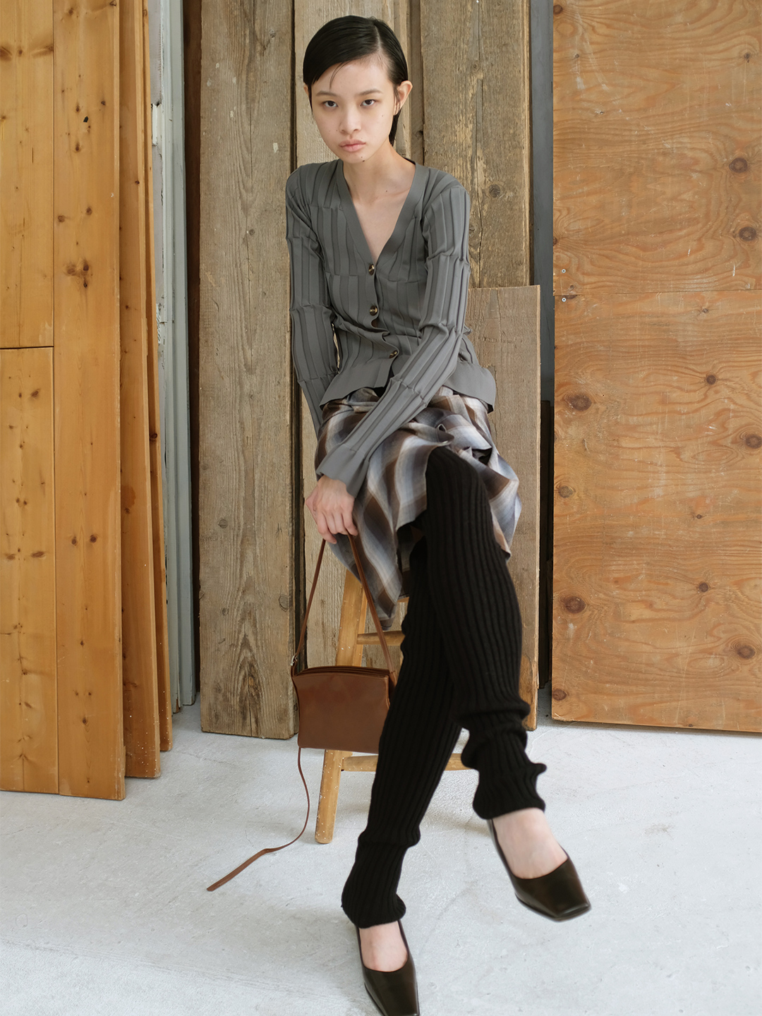Grid Rib Cardigan 詳細画像 Green 2