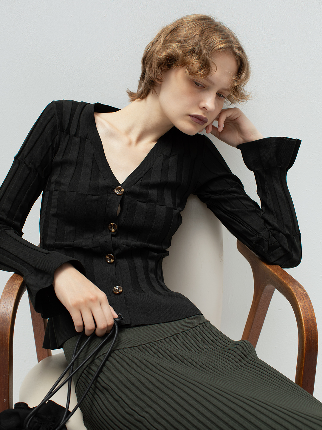 Grid Rib Cardigan