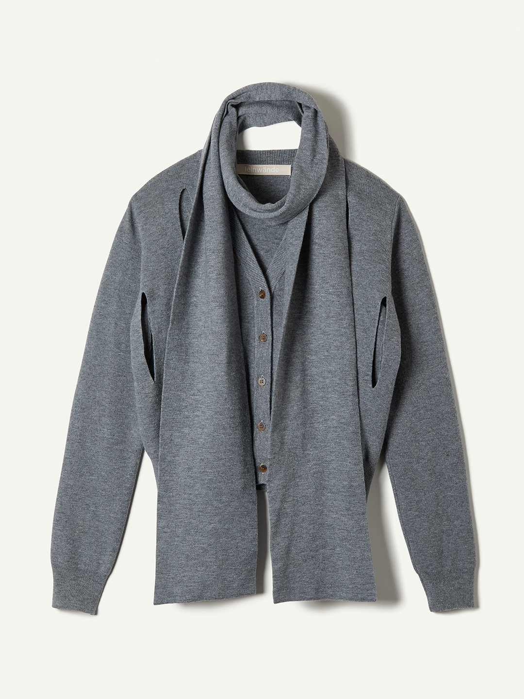 Ribbon Tie Cardigan 詳細画像 Gray 3