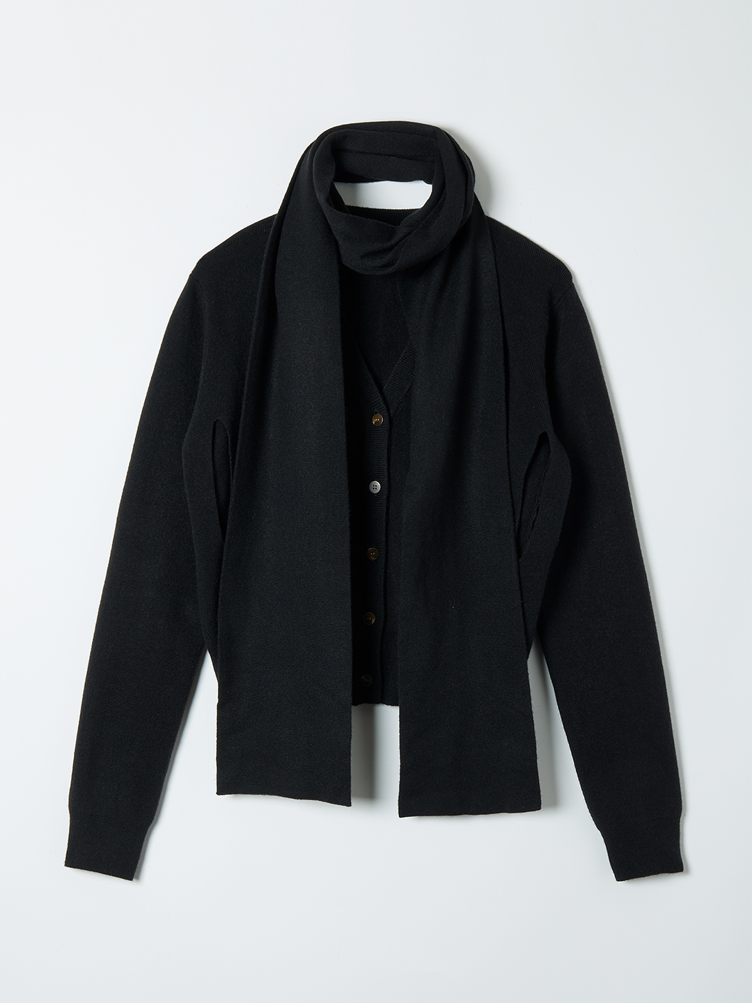 Ribbon Tie Cardigan 詳細画像 Black 3