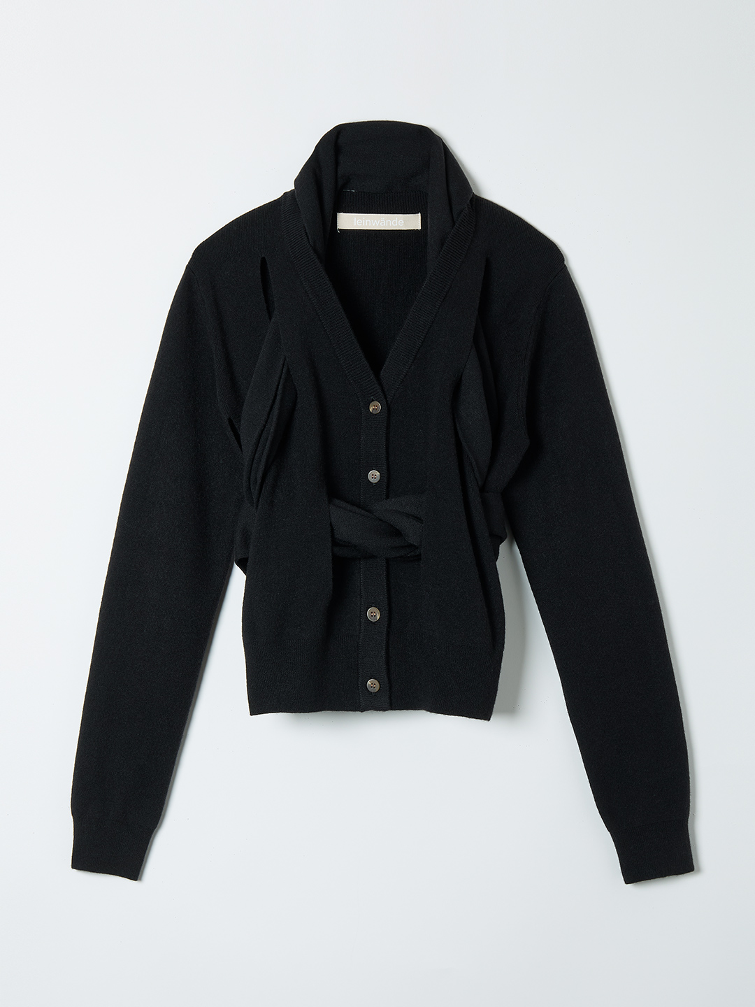 Ribbon Tie Cardigan 詳細画像 Black 4