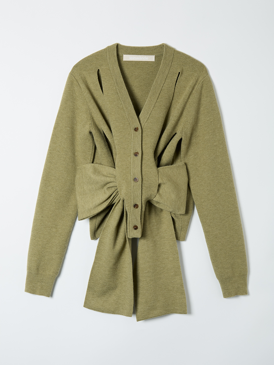 Ribbon Tie Cardigan 詳細画像 Green 3