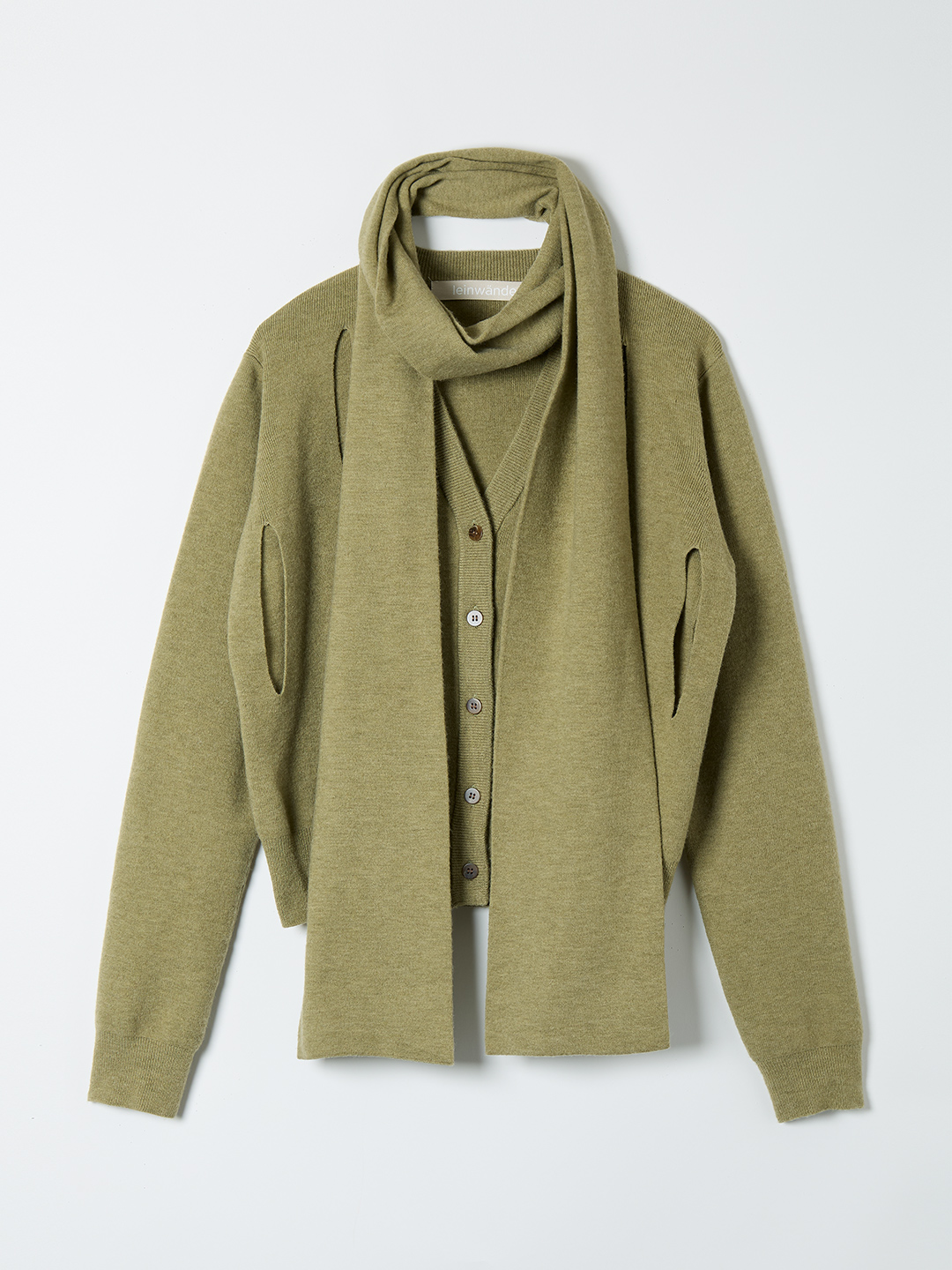 Ribbon Tie Cardigan 詳細画像 Green 4