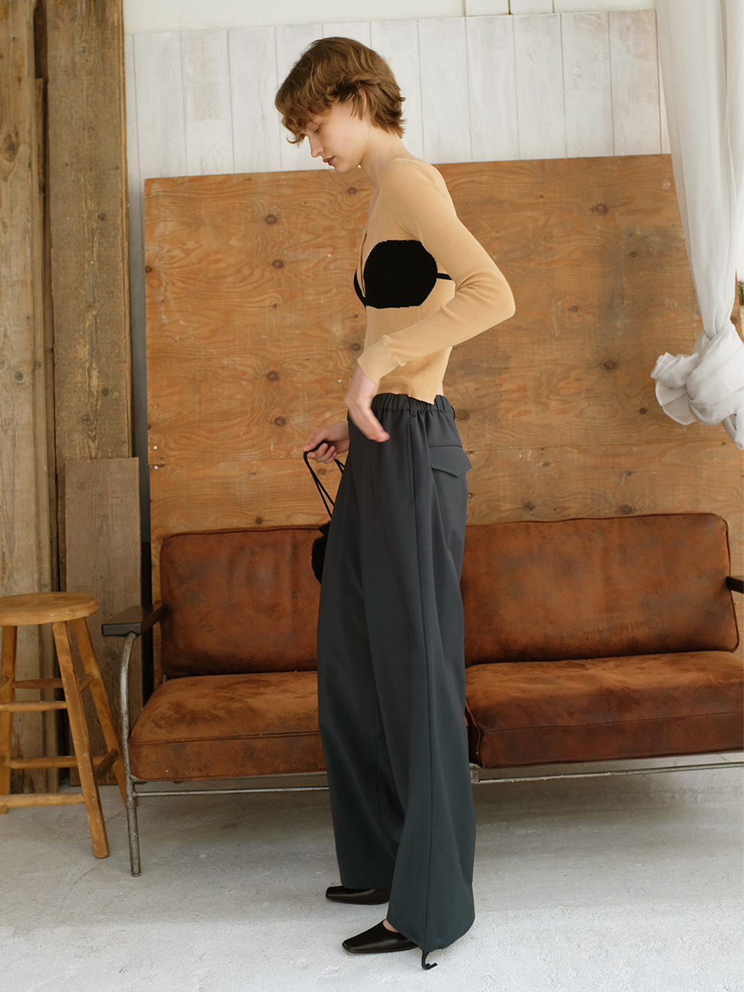 Bra Intarsia Knit 詳細画像 Beige 3