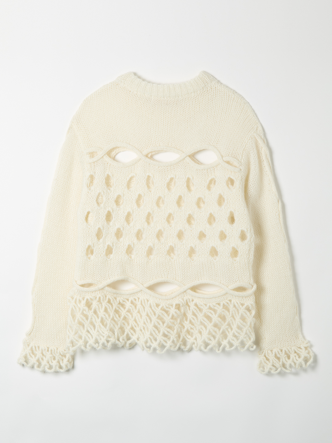 Cable&Dot Mohair Sweater 詳細画像 White 2