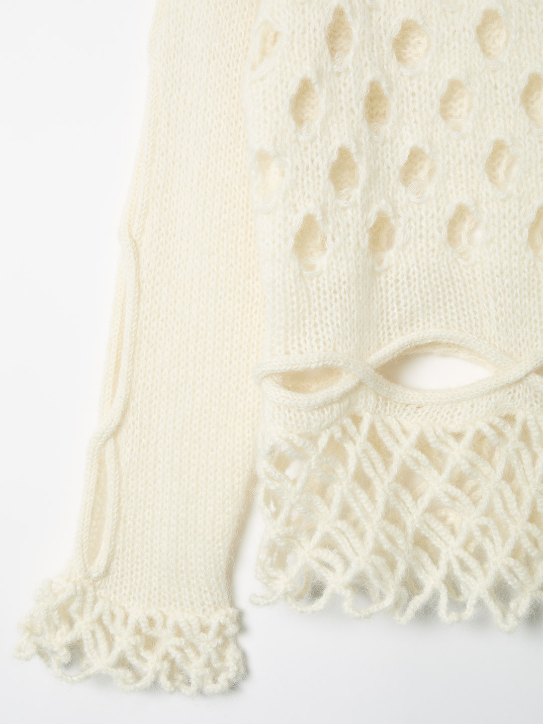 Cable&Dot Mohair Sweater 詳細画像 White 4