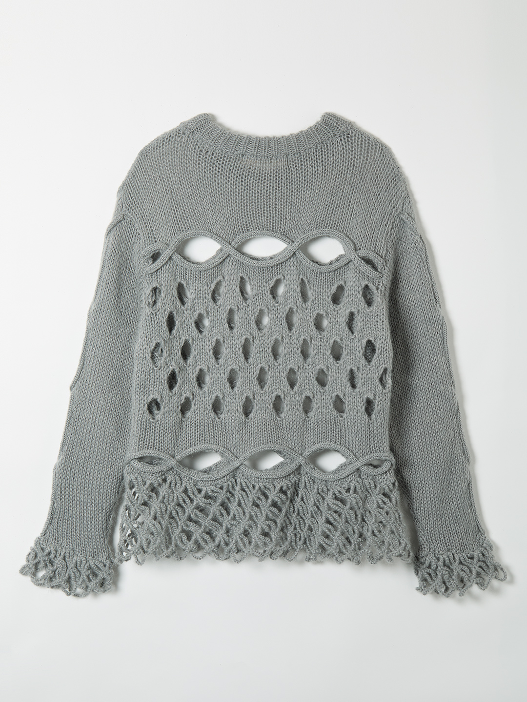 Cable&Dot Mohair Sweater 詳細画像 Gray 2