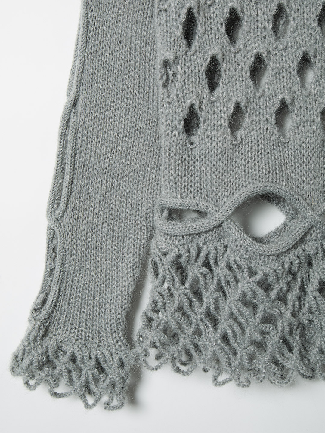 Cable&Dot Mohair Sweater 詳細画像 Gray 4