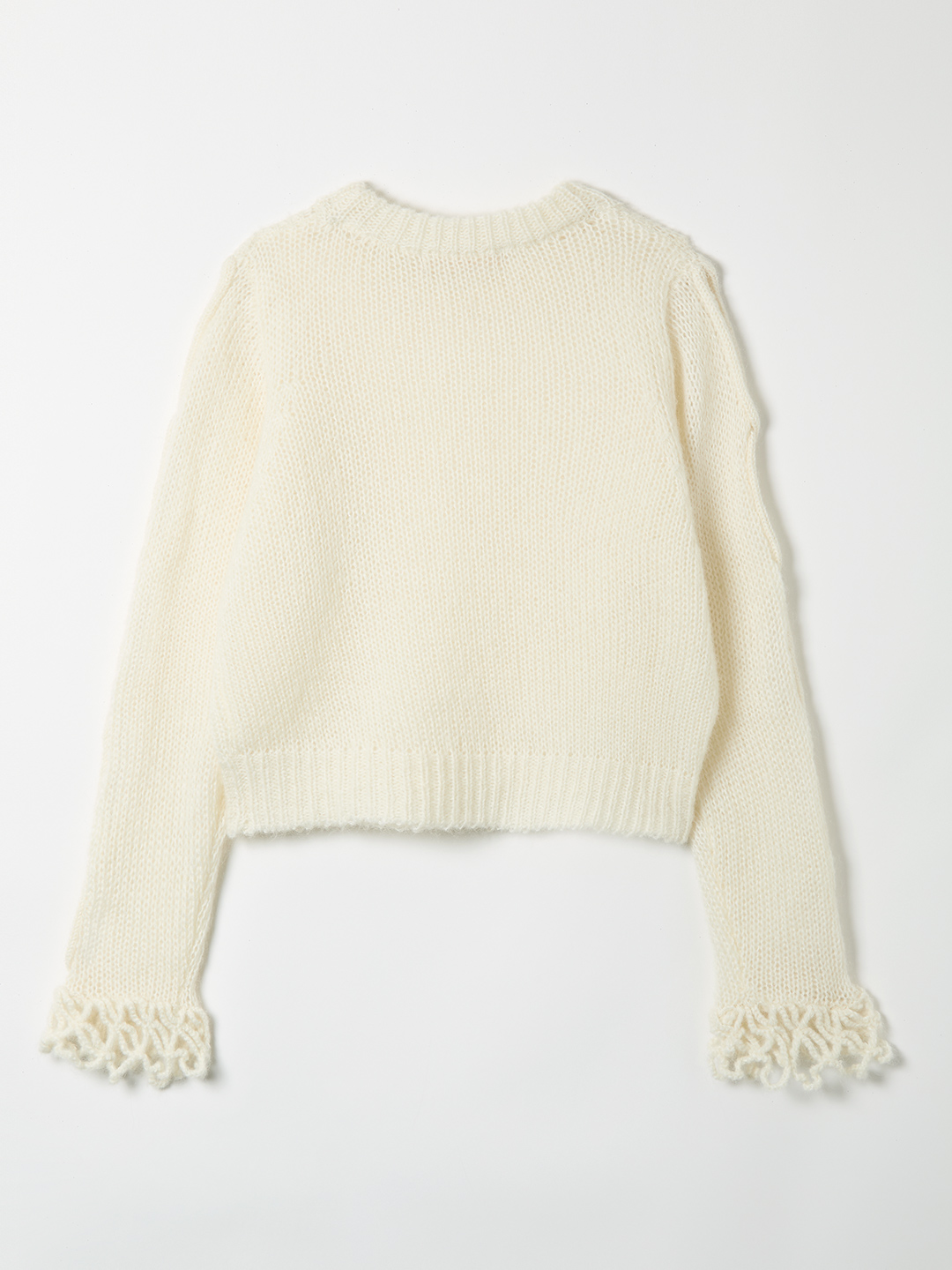 Open Cable Sweater 詳細画像 White 2