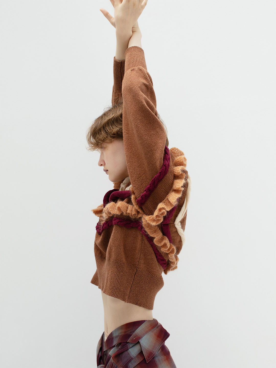 Textured Ruffle Sleeve Polo