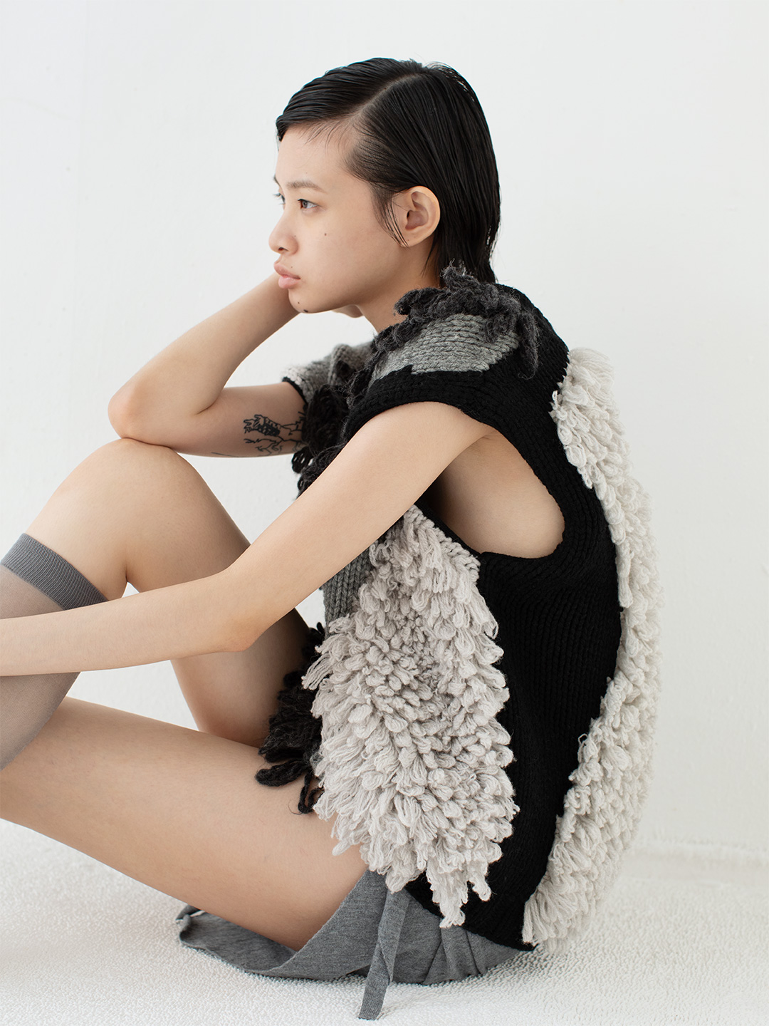 Landscape Intarsia Knit Vest