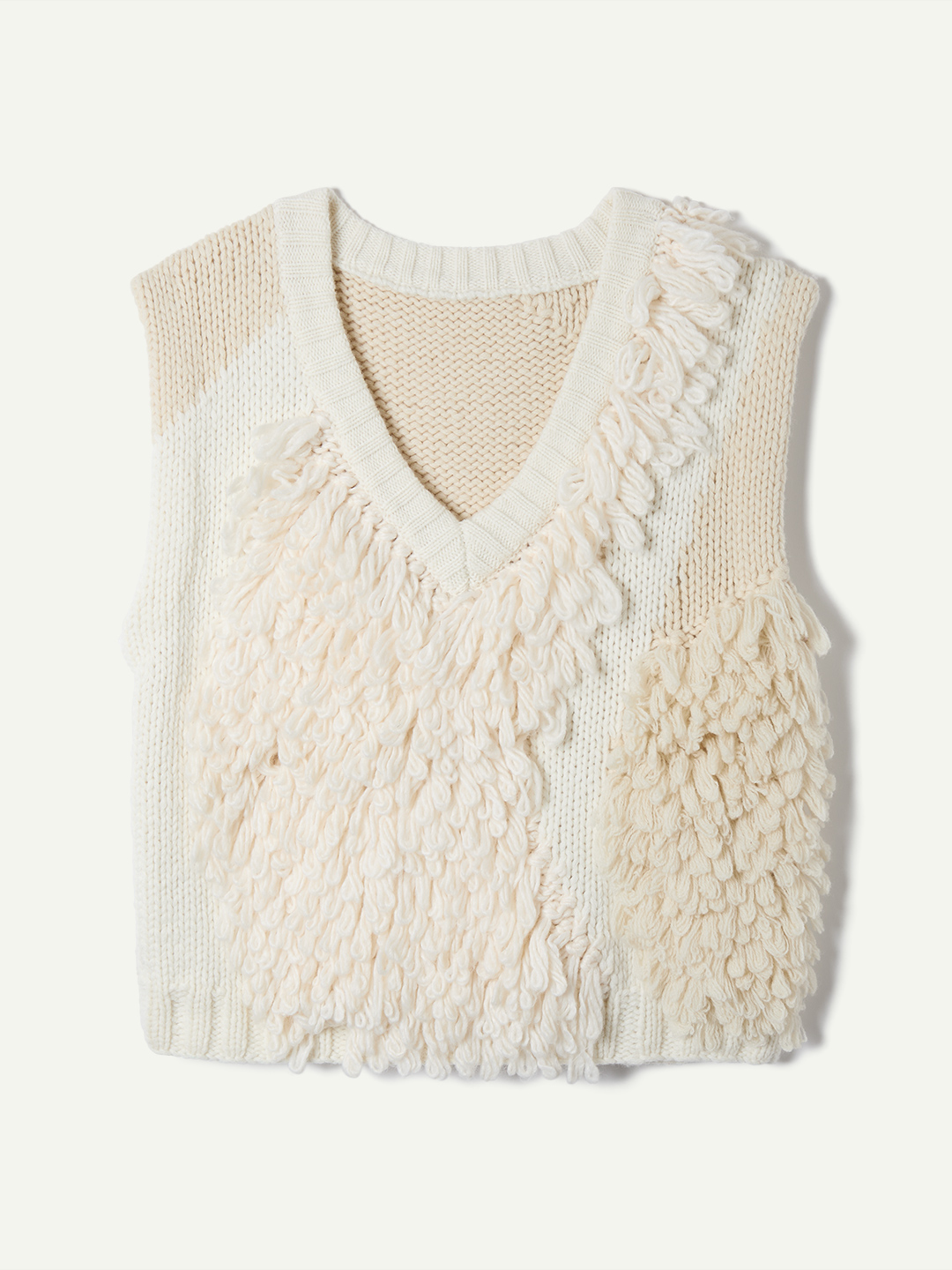 Landscape Intarsia Knit Vest 詳細画像 White 1