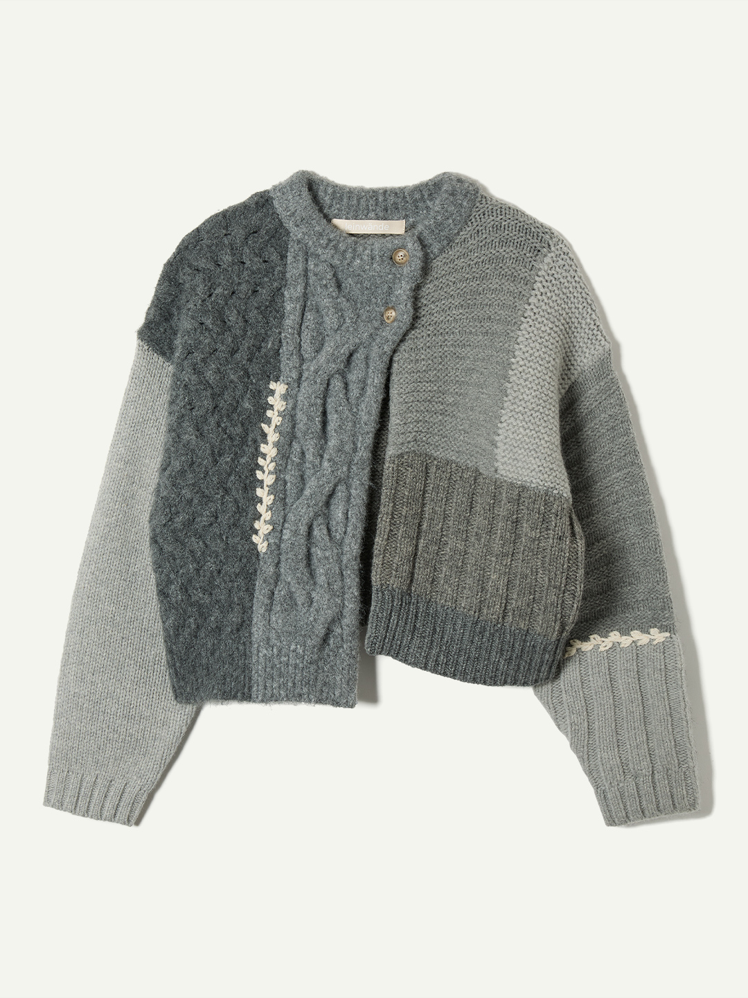 Intarsia Cable Cardigan 詳細画像 Gray 1