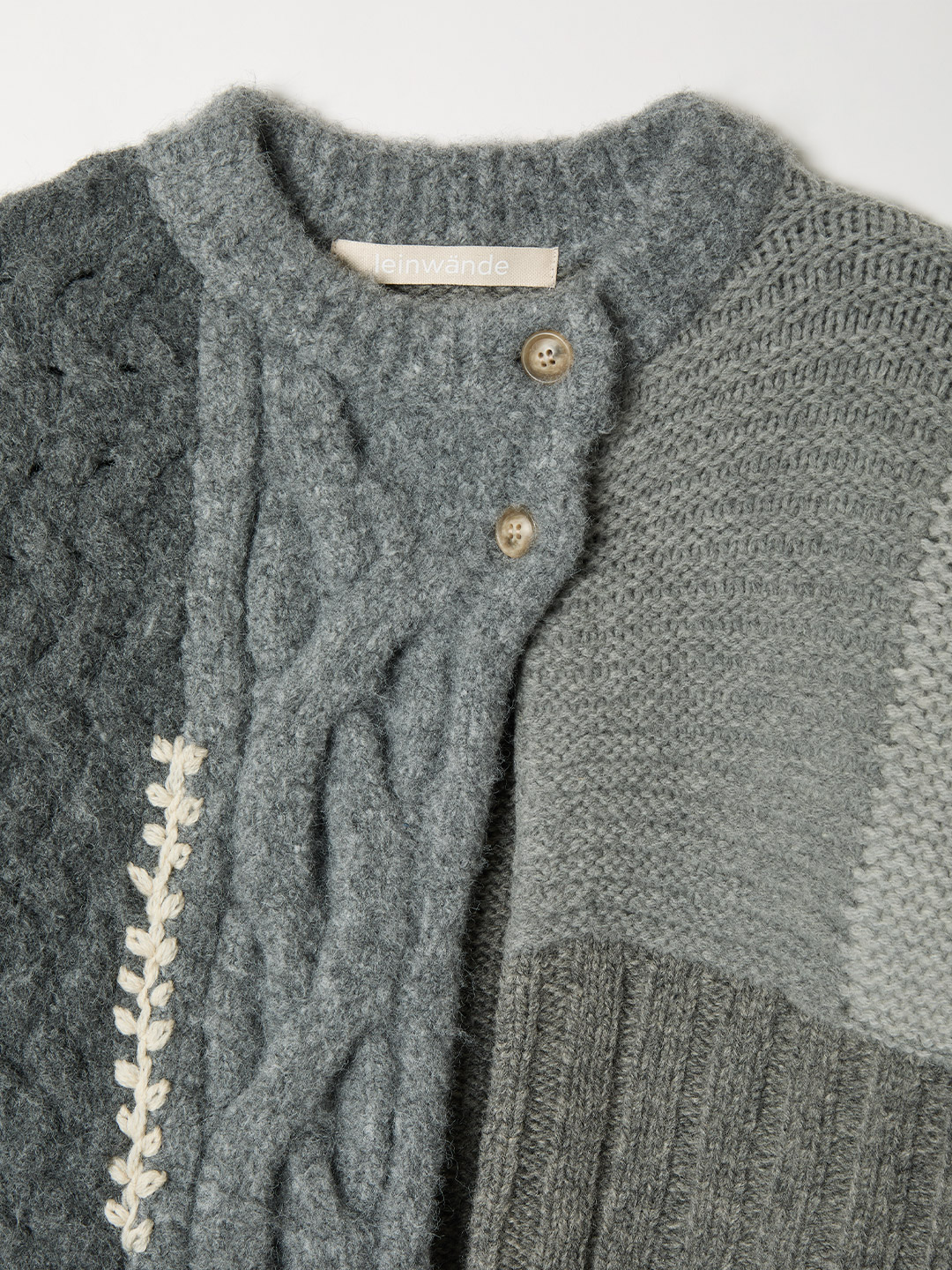 Intarsia Cable Cardigan 詳細画像 Gray 3