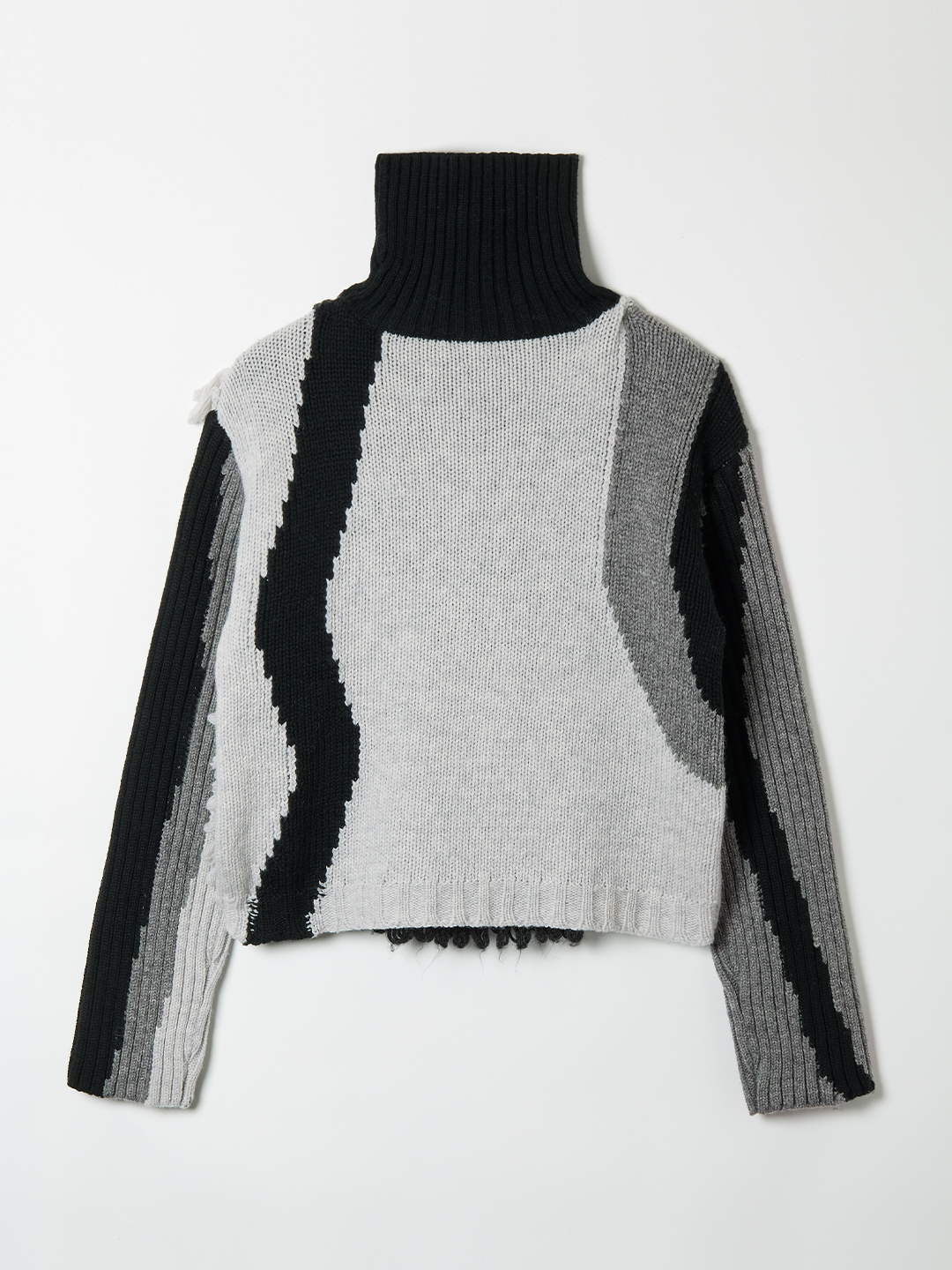 Landscape Intarsia Knit Top 詳細画像 Black 2