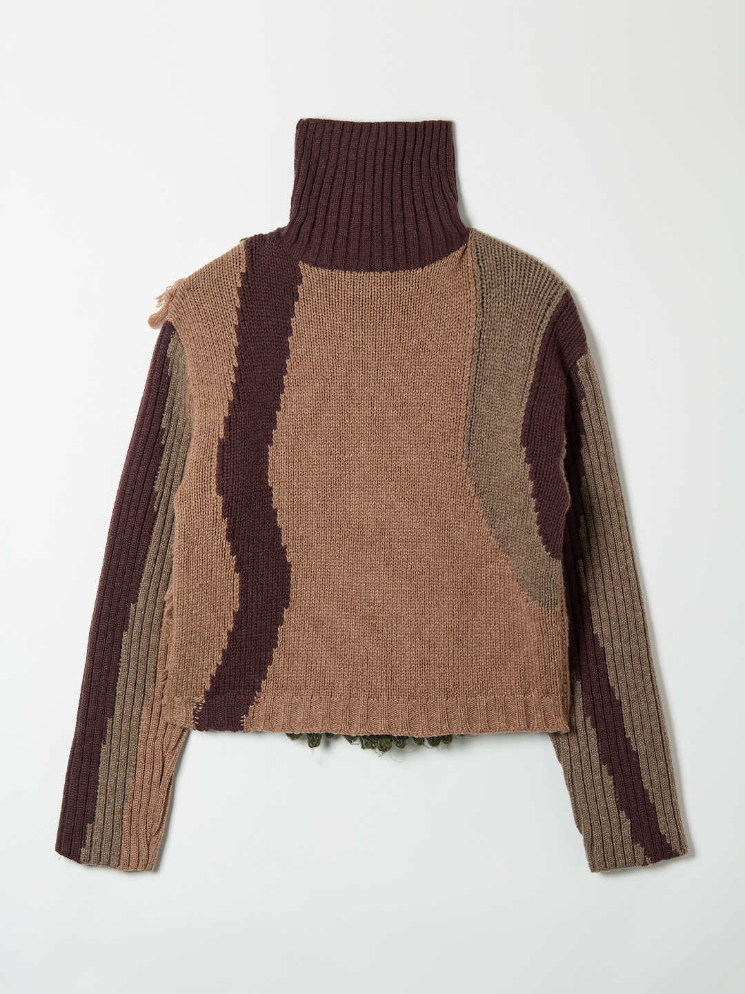 Landscape Intarsia Knit Top 詳細画像 Brown 2