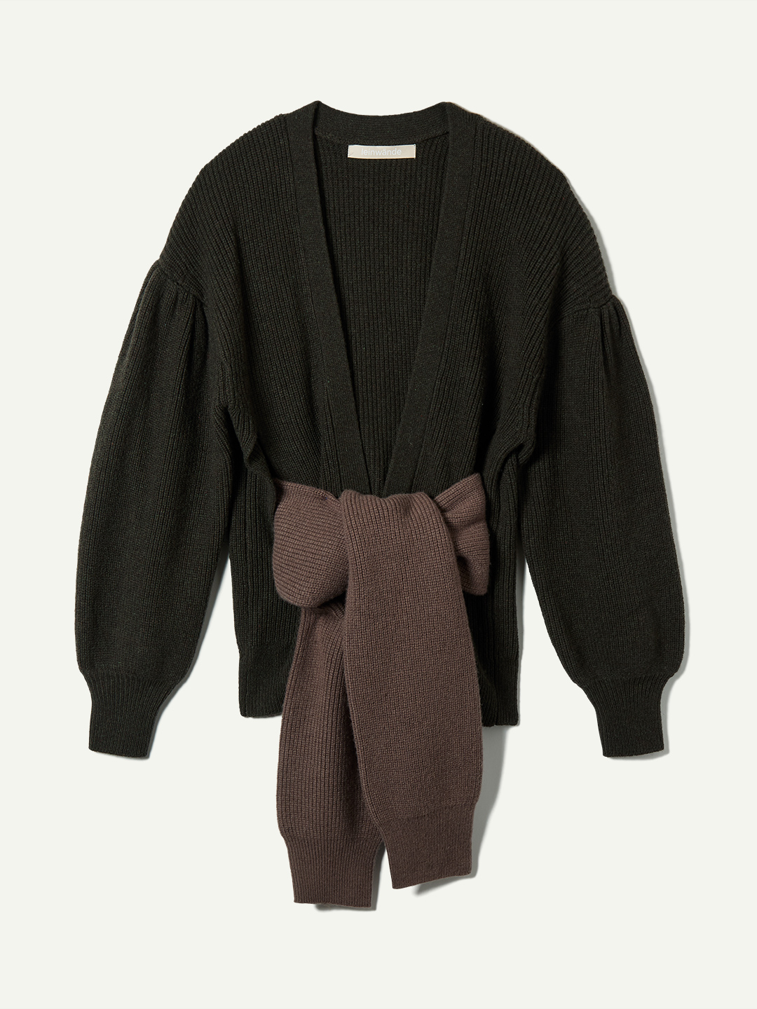 Sleeve Tie Wool Gown/Khaki | leinwände | ラインヴァンドの公式