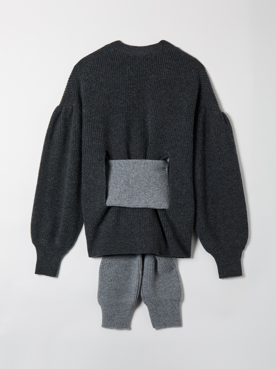 Sleeve Tie Wool Gown 詳細画像 Gray 2