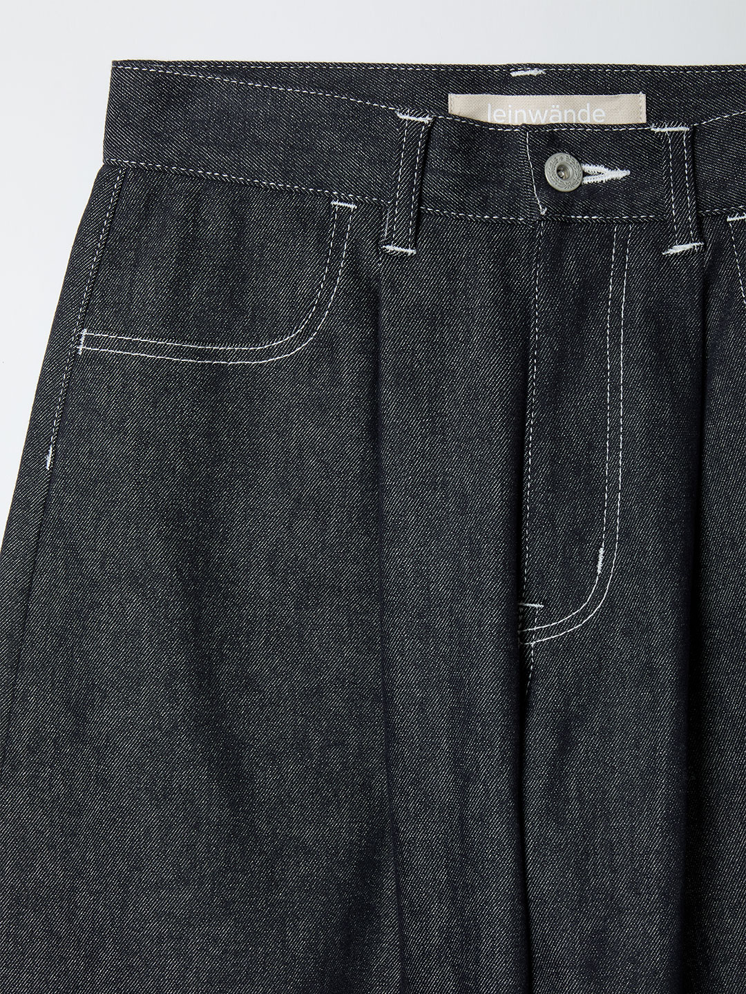 Denim Tucked Trousers 詳細画像 Black 3