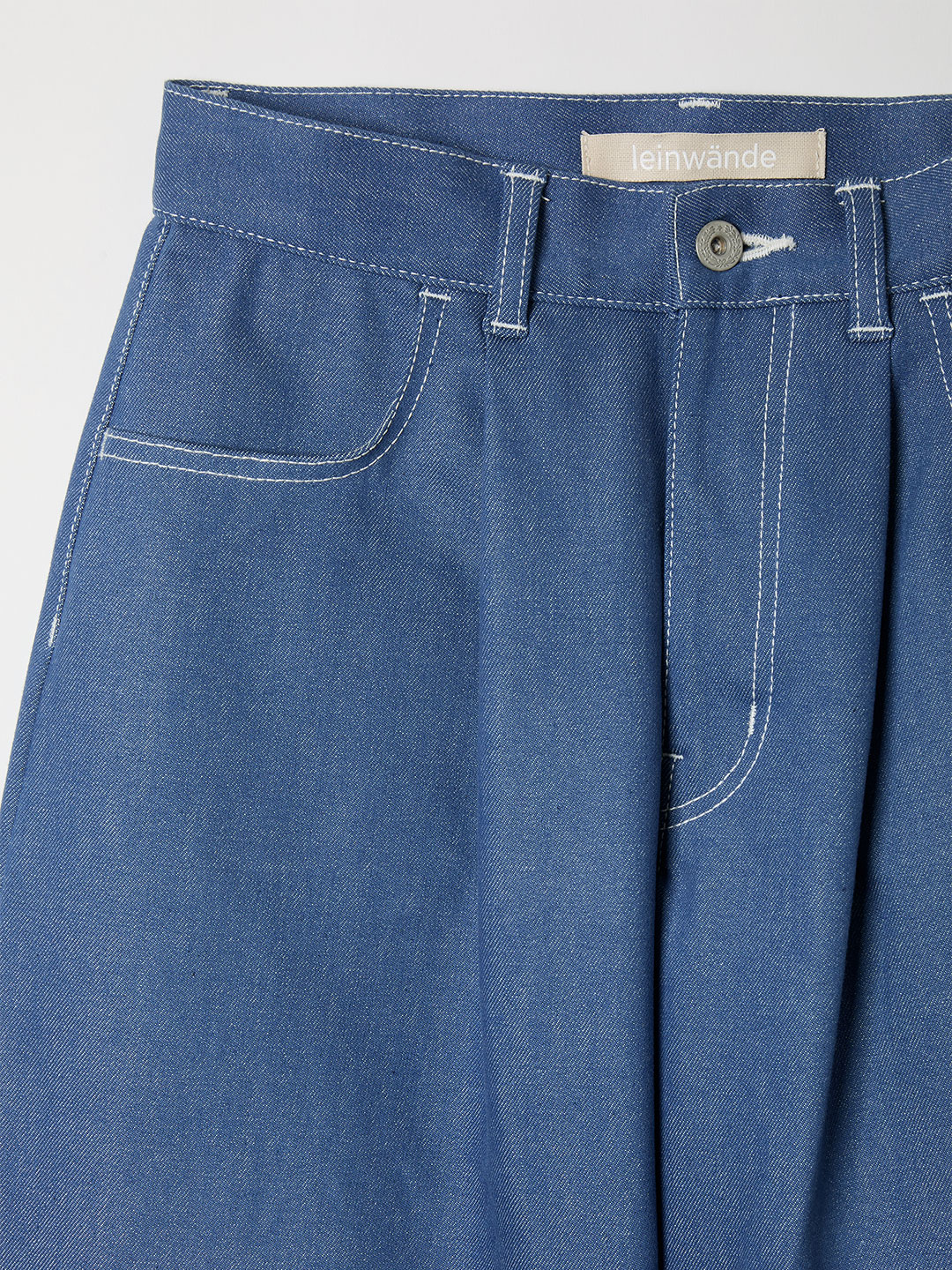 Denim Tucked Trousers 詳細画像 Blue 3