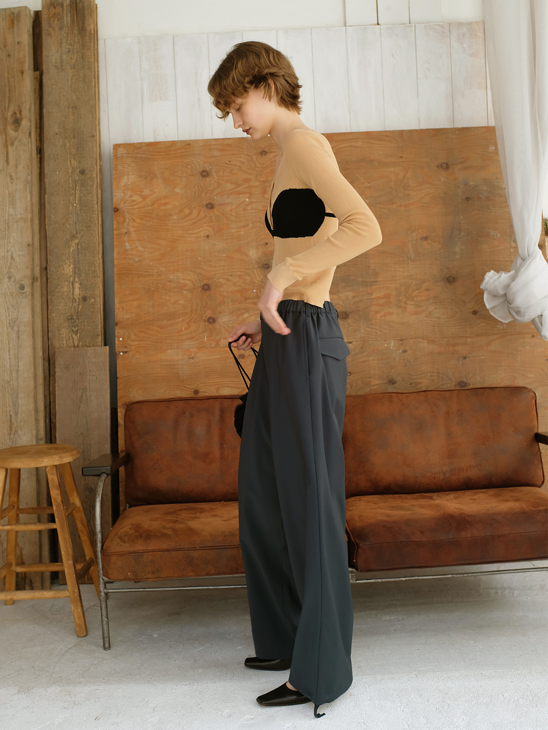 Baggy Easy Trousers 詳細画像 Green 3