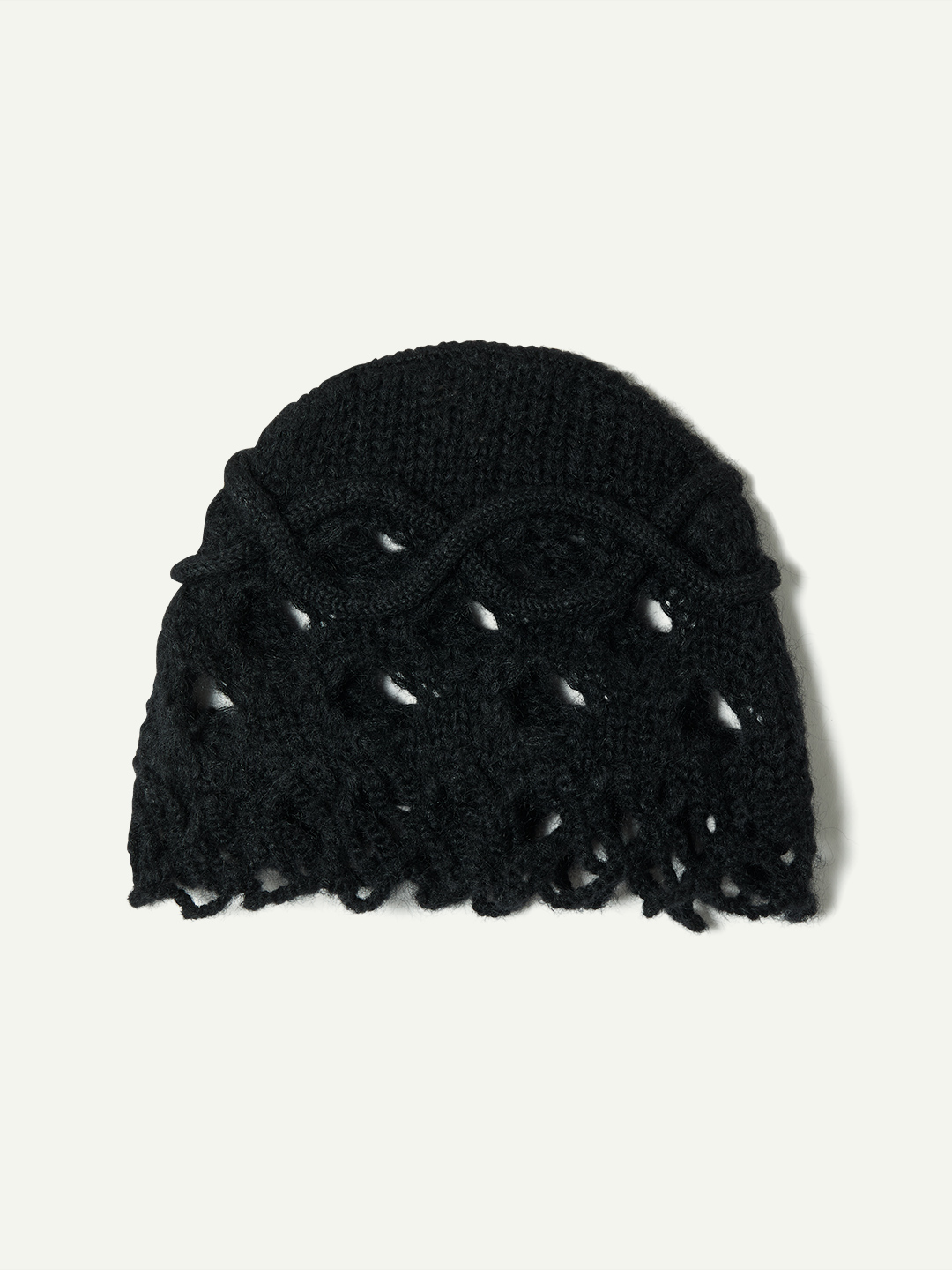 Cable&Dot Mohair Hat 詳細画像 Black 2