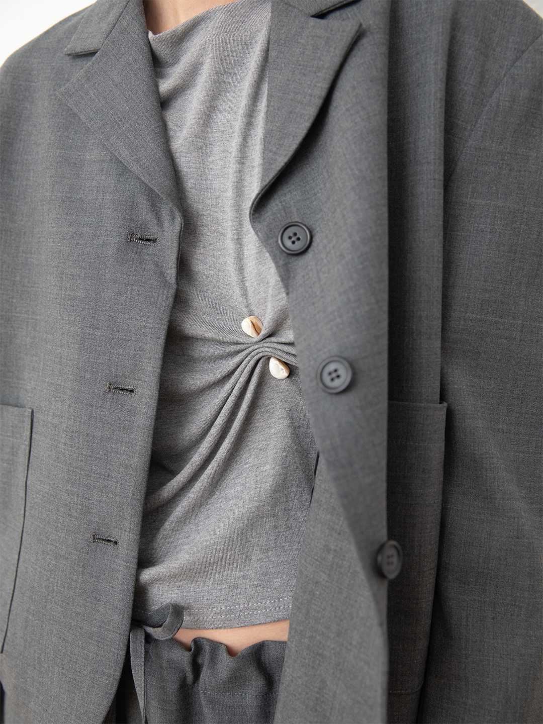 Compact Single Jacket 詳細画像 Gray 2