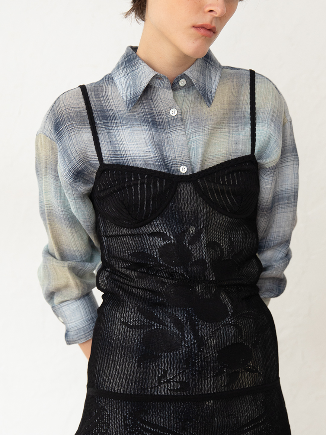 Combination Check Shirts 詳細画像 Blue 2