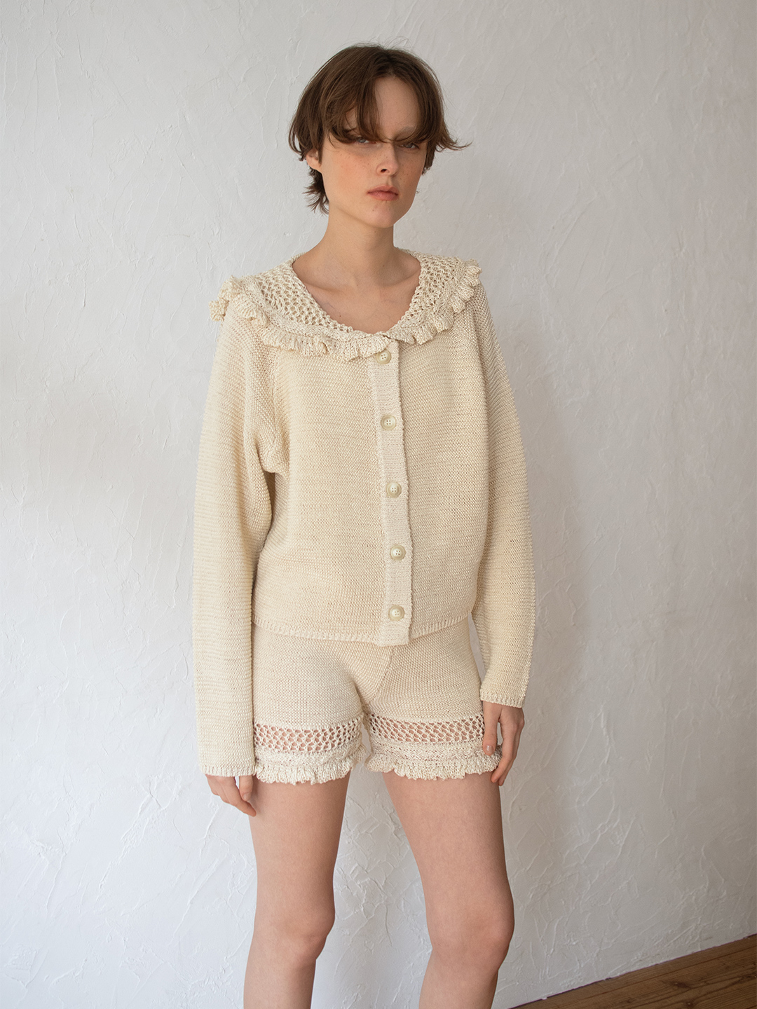 Sailor Crochet Cardigan 詳細画像 White 4