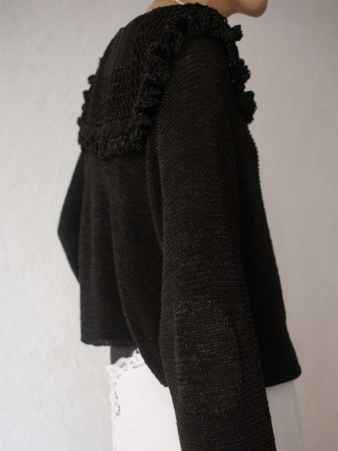 Sailor Crochet Cardigan 詳細画像 Black 3