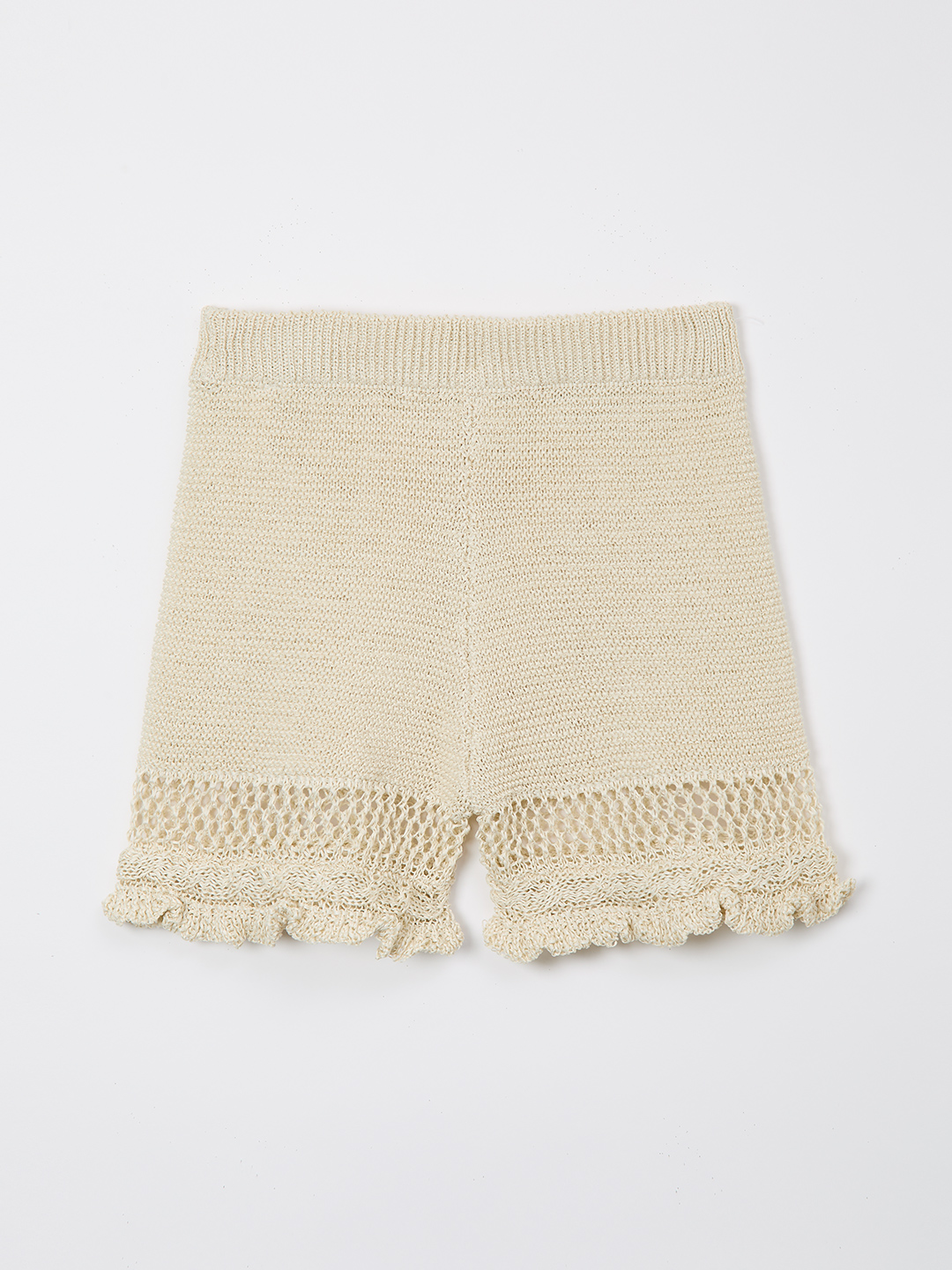 Ruffle Crochet Shorts 詳細画像 White 2