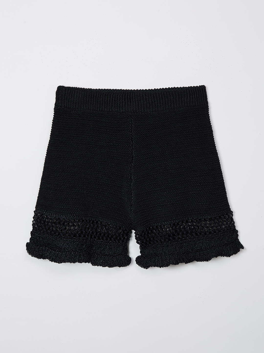 Ruffle Crochet Shorts 詳細画像 Black 2