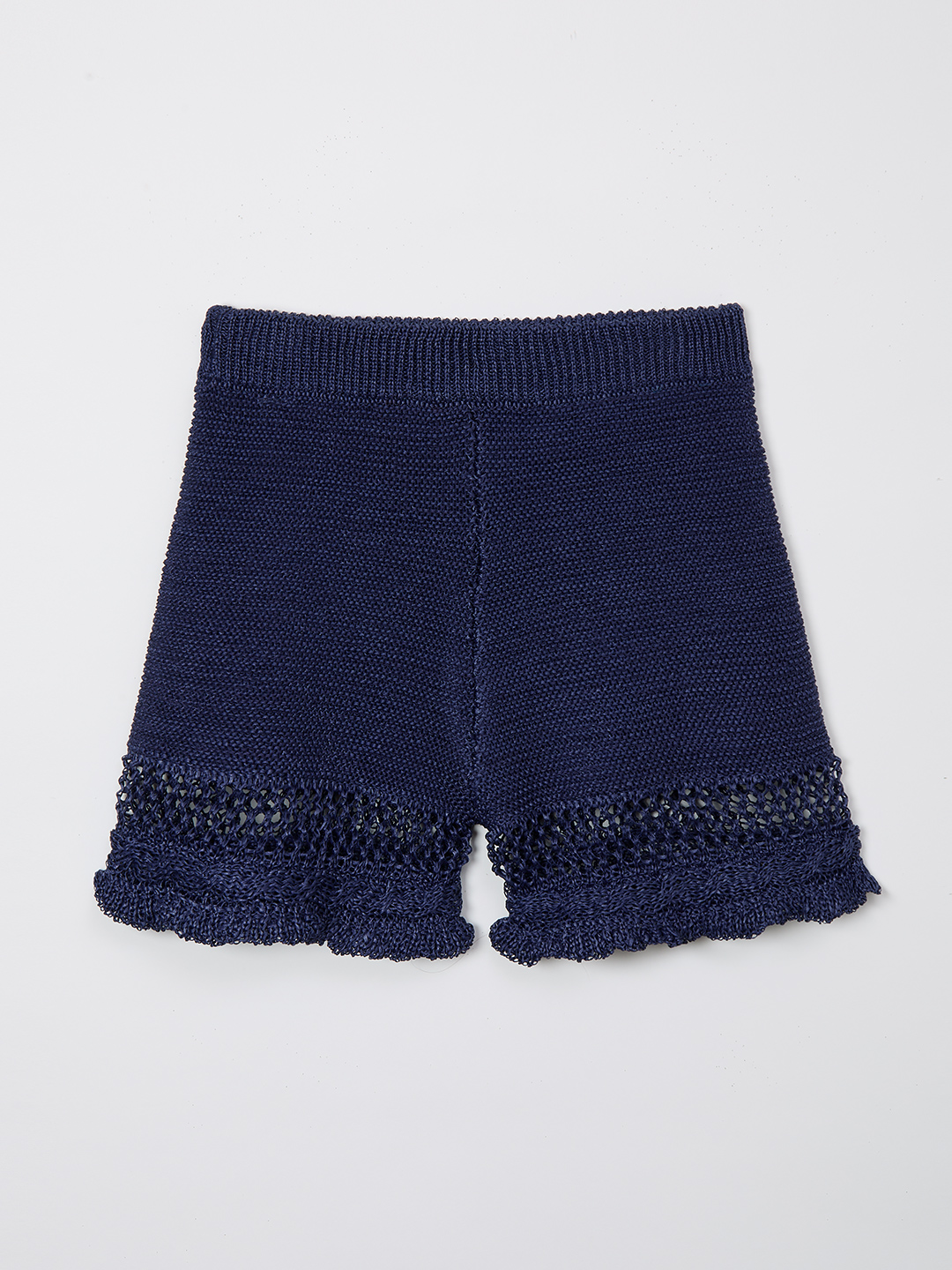 Ruffle Crochet Shorts 詳細画像 Navy 2