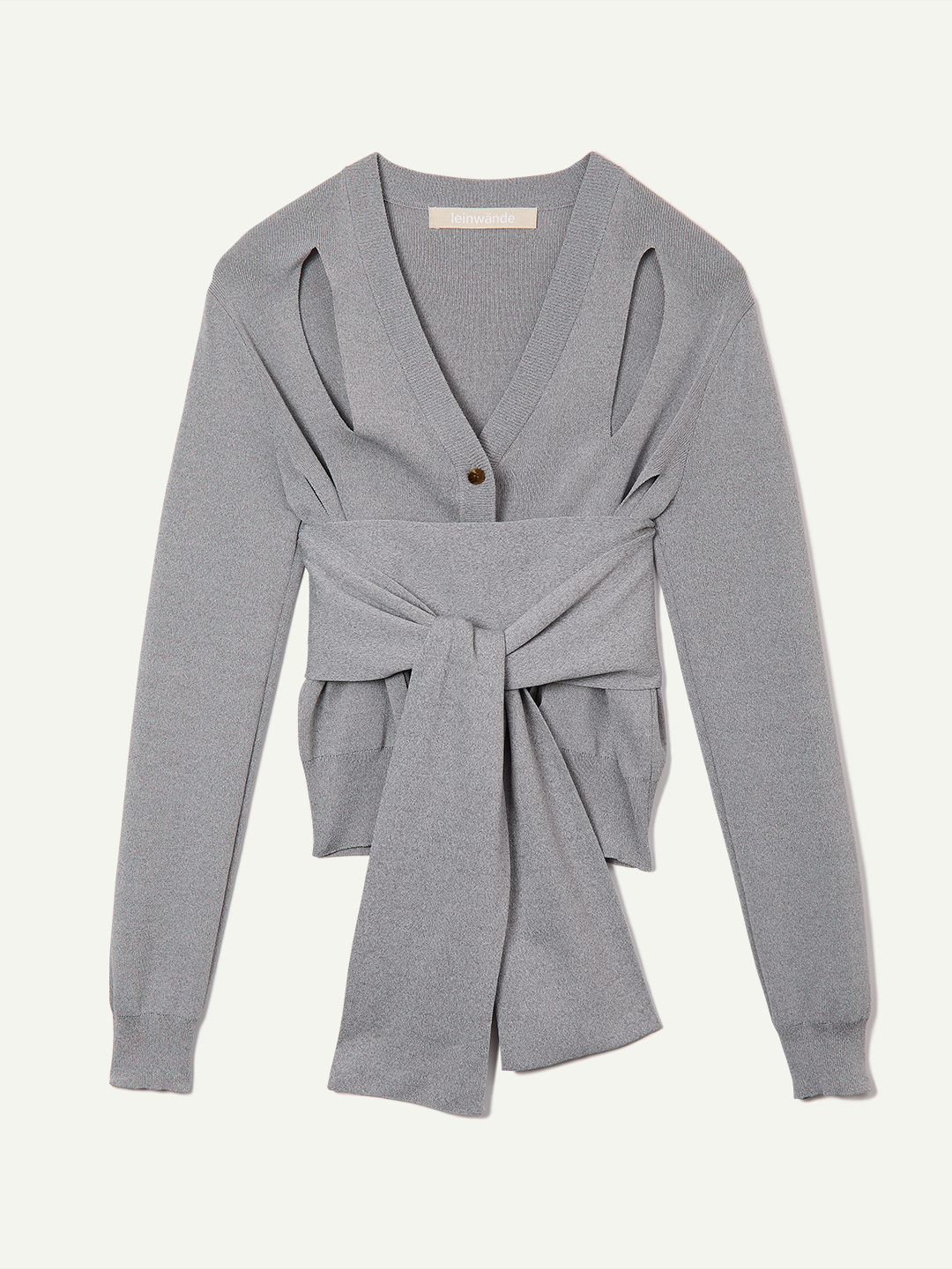 Ribbon Tie Dry-touch Cardigan